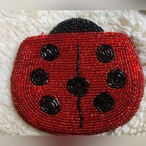 Beaded Ladybug Change Purse NEW